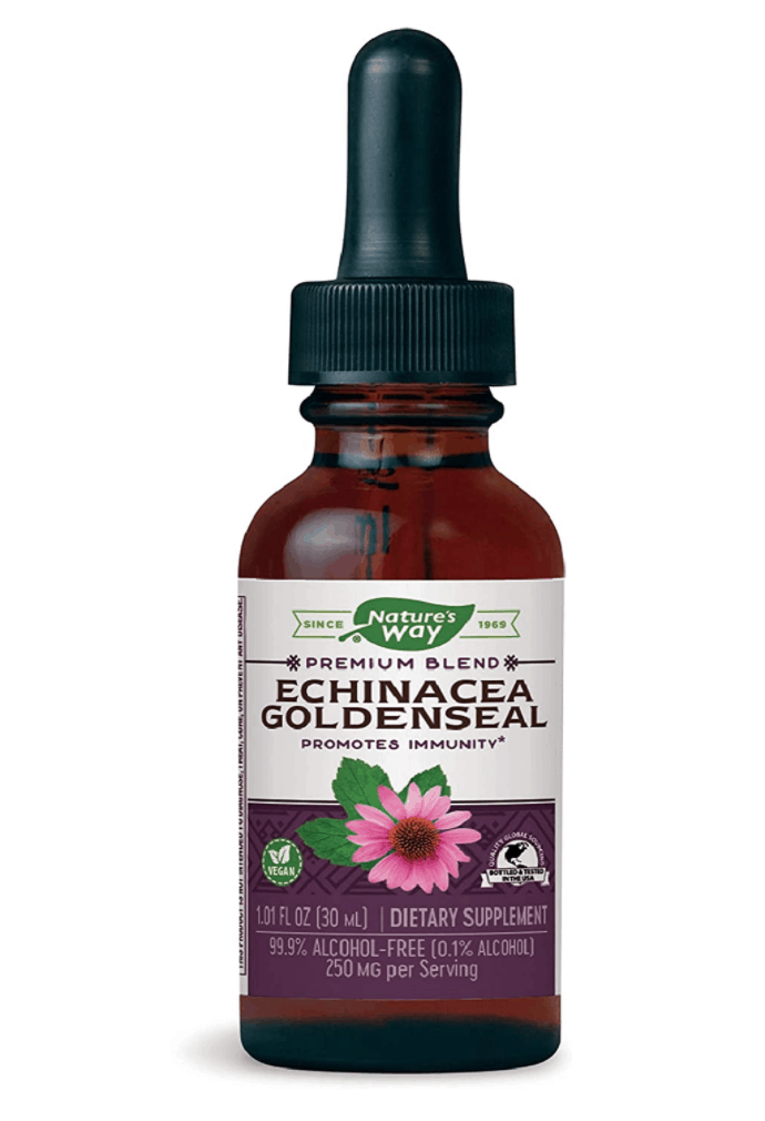bottle of echinacea goldenseal supplement