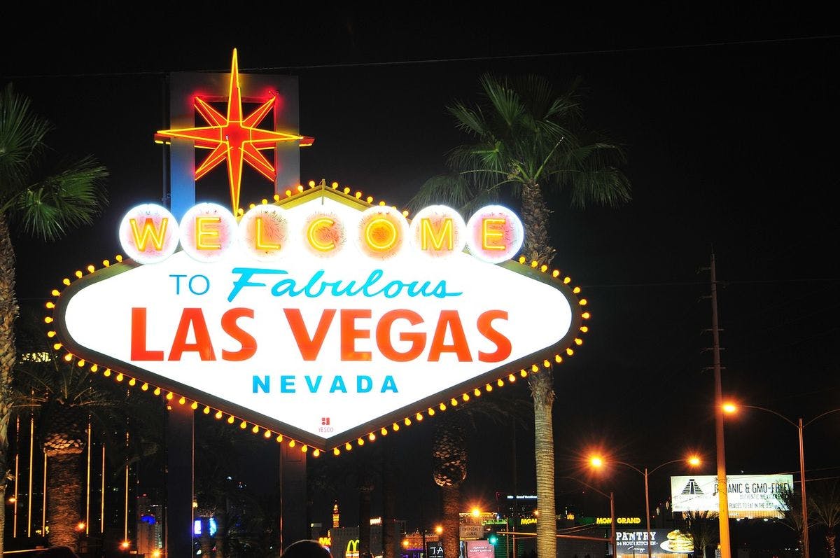 A neon sign in Las Vegas, Nevada, by tookapic via Pixabay
